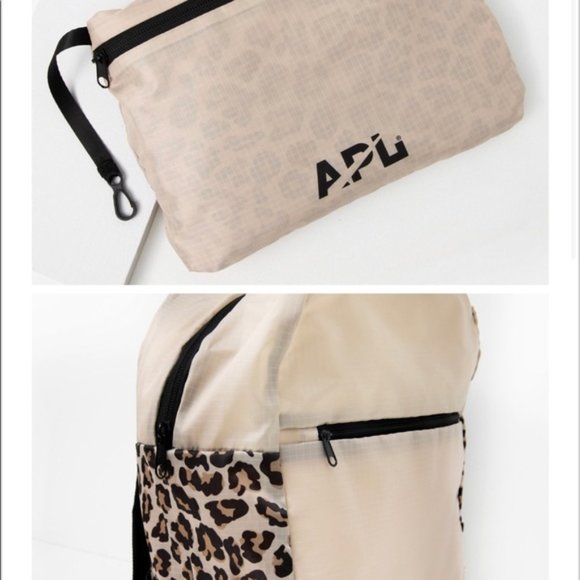 APL Packable backpack - Cream and Leopard Print - Picture 2 of 4